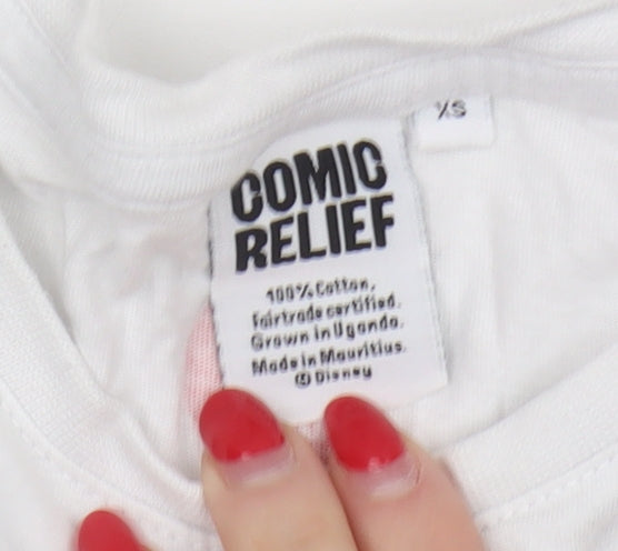 Disney Women's White XS T-Shirt with Cartoon Print