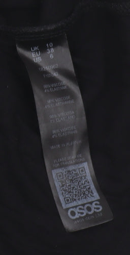 ASOS Women's Black A-Line Midi Skirt Size 10