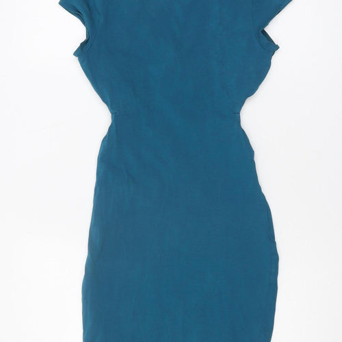 River Island Women's Blue V-Neck Dress UK 8