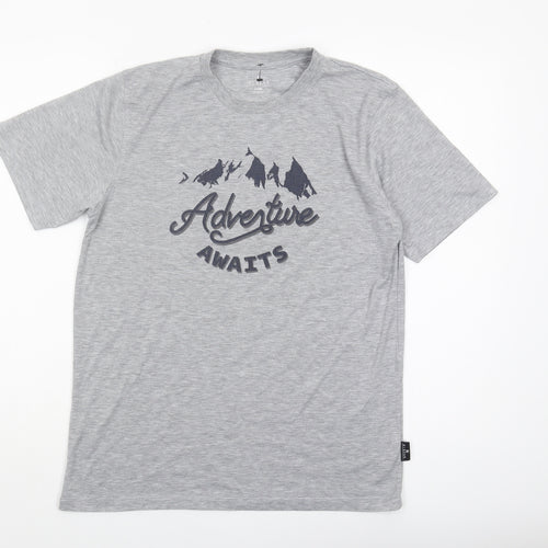 Hi Gear Men's Grey Adventure Graphic T-Shirt, Small