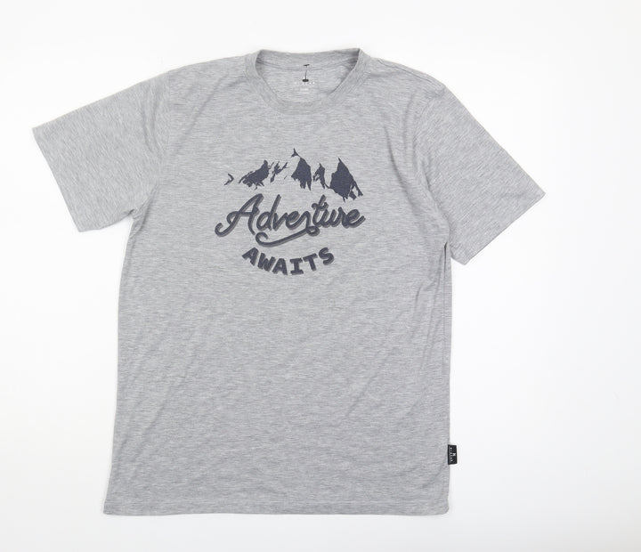 Hi Gear Men's Grey Adventure Graphic T-Shirt, Small