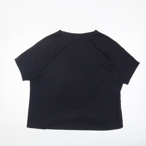 COS Women's Black T-Shirt Medium Casual Cotton Blend