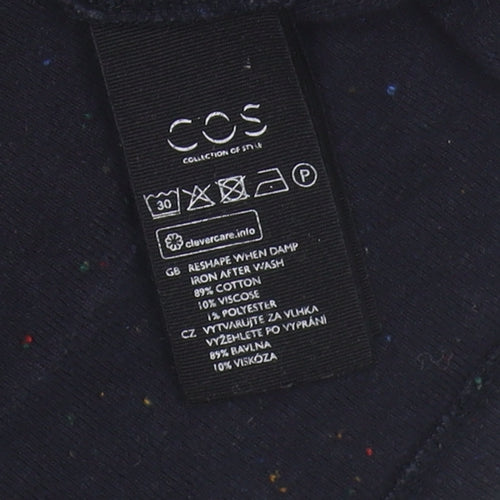 COS Women's Black T-Shirt Medium Casual Cotton Blend