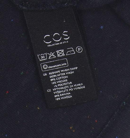 COS Women's Black T-Shirt Medium Casual Cotton Blend