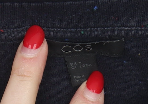 COS Women's Black T-Shirt Medium Casual Cotton Blend