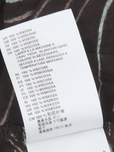 H&M Women's Brown Floral V-Neck Tunic Tank XS