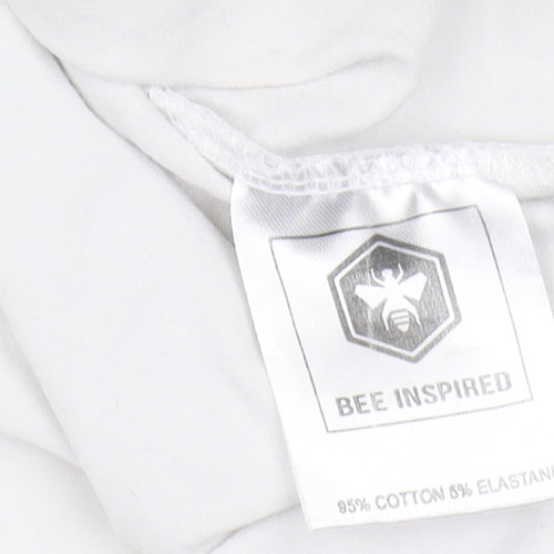 Bee Inspired Men's Black & White Rose T-Shirt, Size S