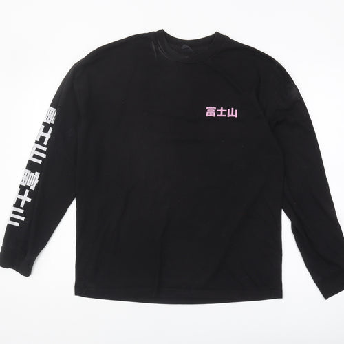 Urban Outfitters Men’s Black Mount Fuji Long Sleeve T-Shirt XS