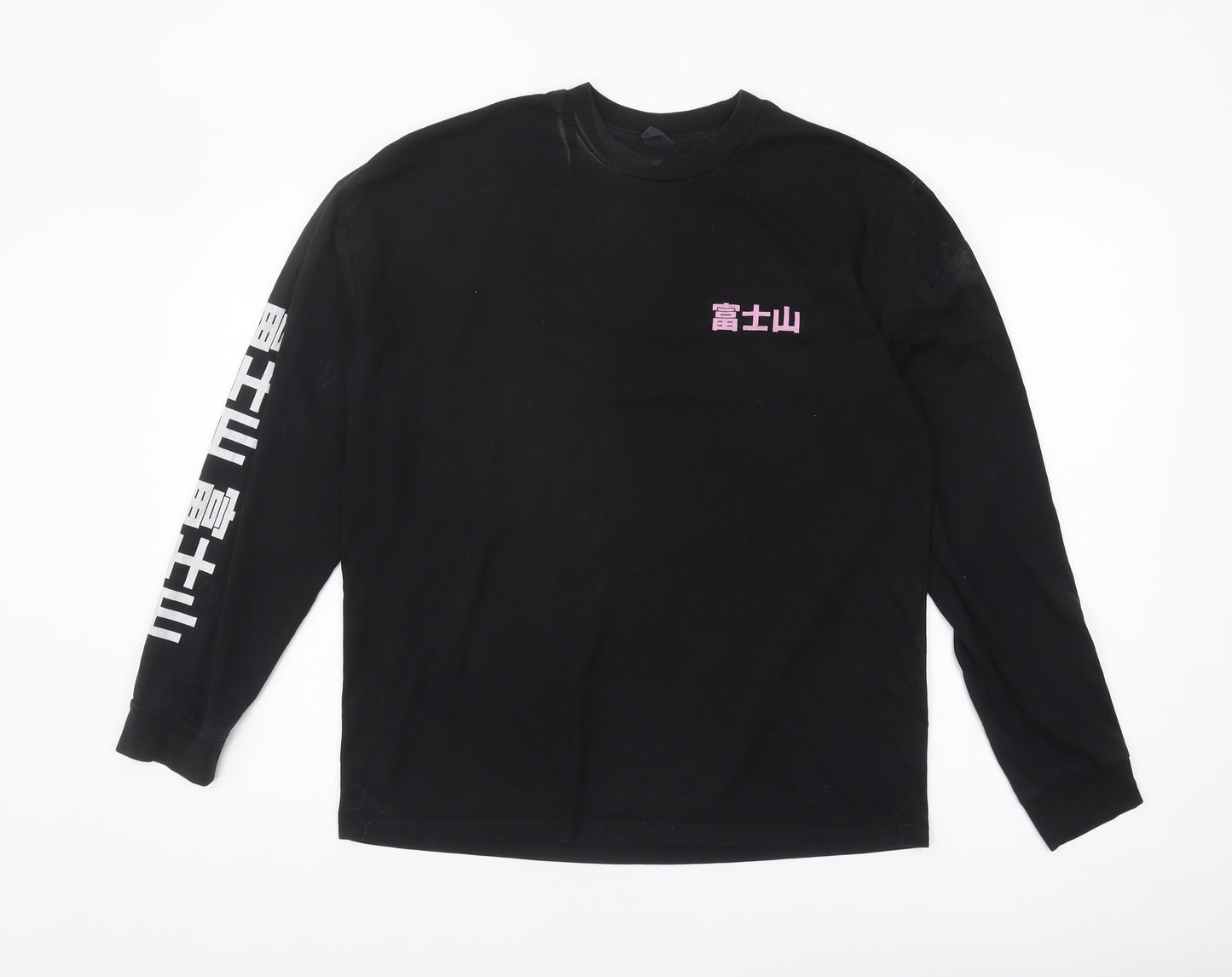 Urban Outfitters Men’s Black Mount Fuji Long Sleeve T-Shirt XS