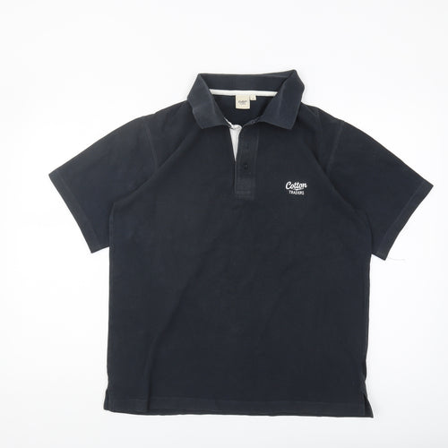 Cotton Traders Men's Black Polo Shirt Size S