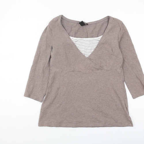 H&M Women’s Brown Maternity Wrap Blouse M