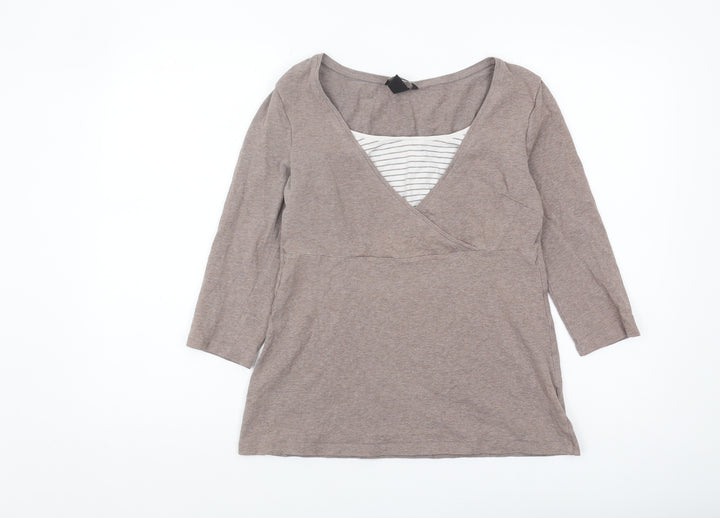 H&M Women’s Brown Maternity Wrap Blouse M
