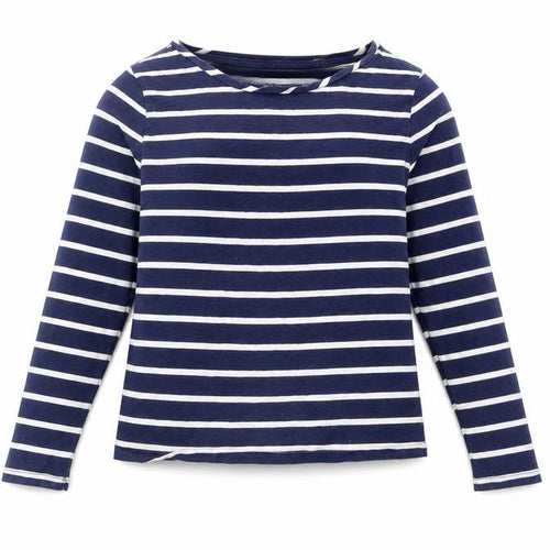 Lands' End Girls Blue Striped Long Sleeve T-Shirt L