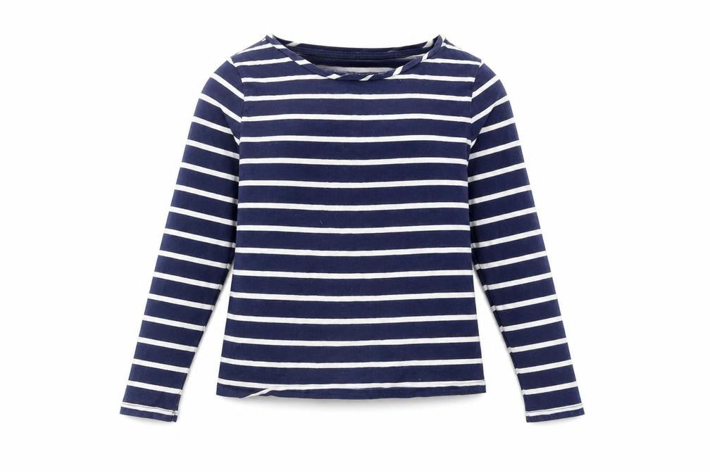 Lands' End Girls Blue Striped Long Sleeve T-Shirt L