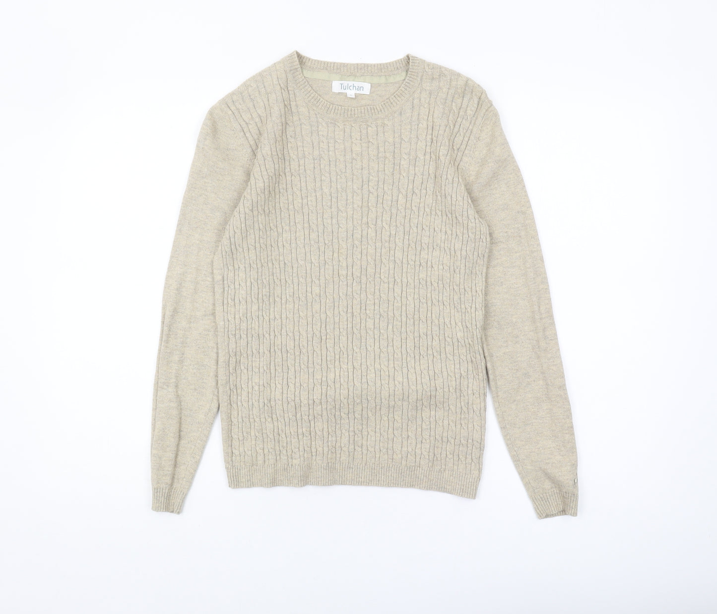 Tulchan Beige Cable-Knit Women's Jumper, Size S