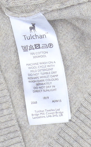 Tulchan Beige Cable-Knit Women's Jumper, Size S