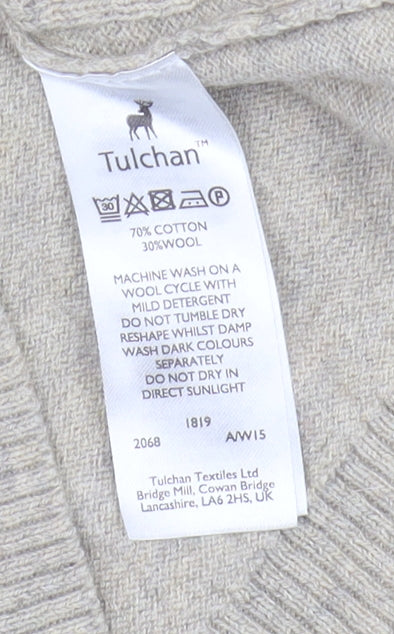 Tulchan Beige Cable-Knit Women's Jumper, Size S