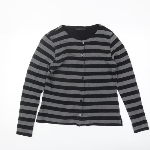 Two Danes Women's Black Striped Cardigan M