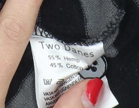 Two Danes Women's Black Striped Cardigan M