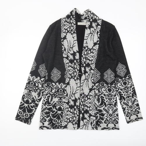 Bellenisa Women's Black Open Front Cardigan M Wool Blend