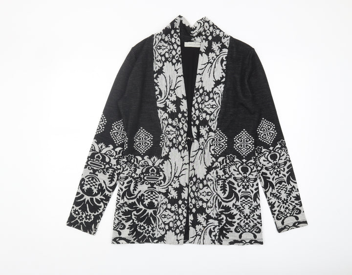 Bellenisa Women's Black Open Front Cardigan M Wool Blend