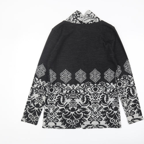 Bellenisa Women's Black Open Front Cardigan M Wool Blend
