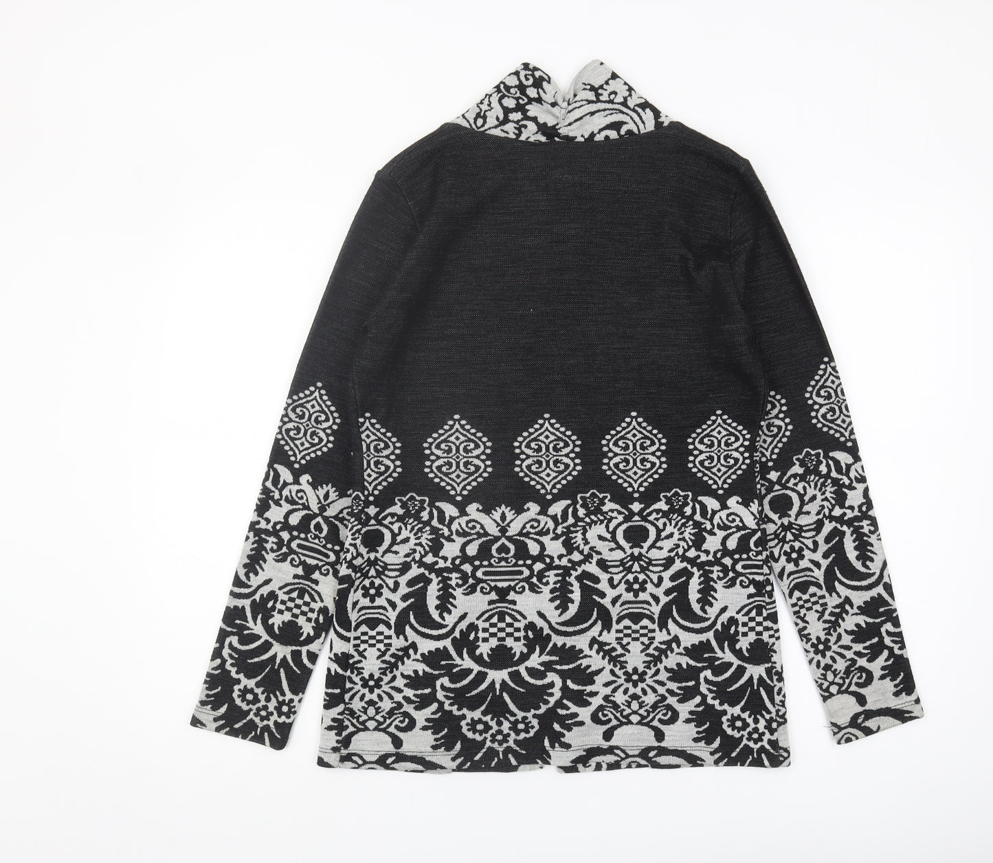 Bellenisa Women's Black Open Front Cardigan M Wool Blend