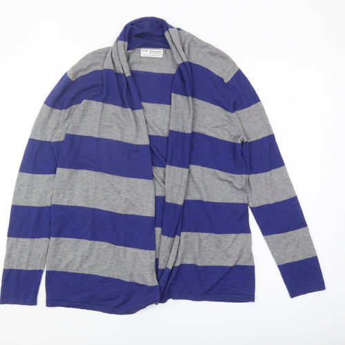 Marks and Spencer Women's Blue Striped Open Front Cardigan Size 14