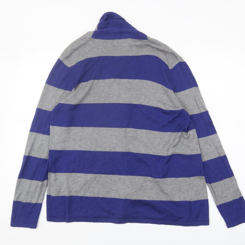 Marks and Spencer Women's Blue Striped Open Front Cardigan Size 14