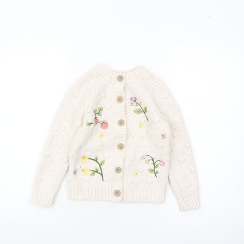 Next Ivory Girls Floral Cardigan - 5-6 Years