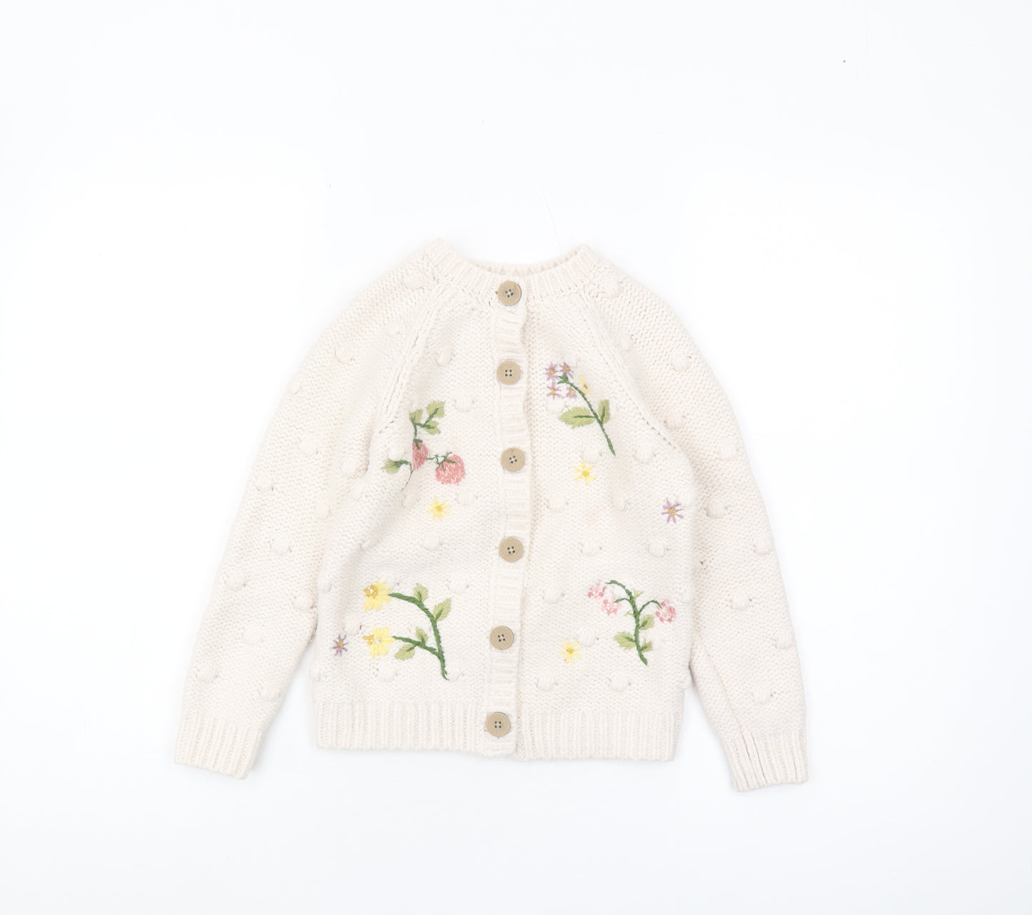 Next Ivory Girls Floral Cardigan - 5-6 Years