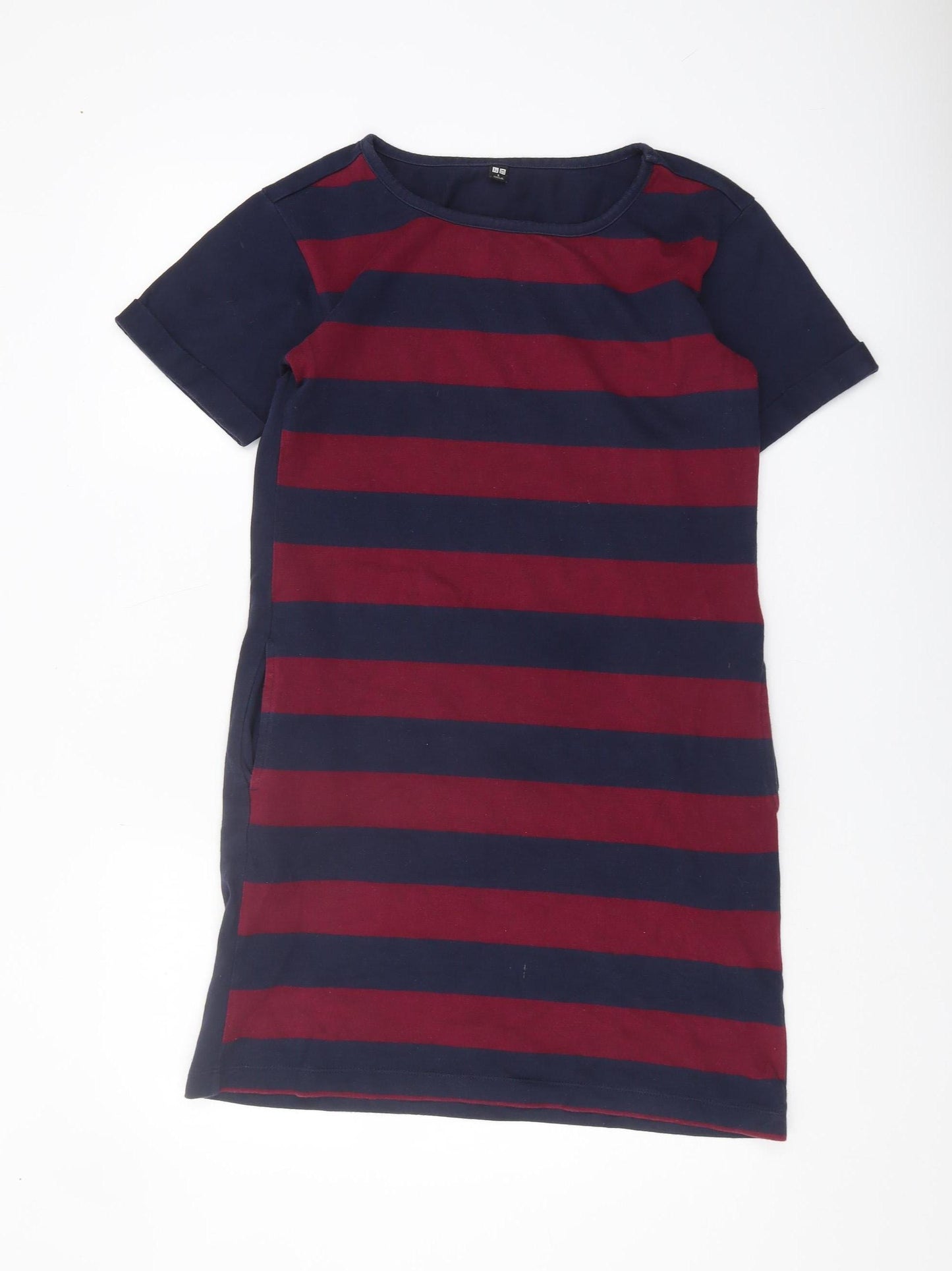 Uniqlo Women's Striped Casual Dress, Blue/Red, Size S