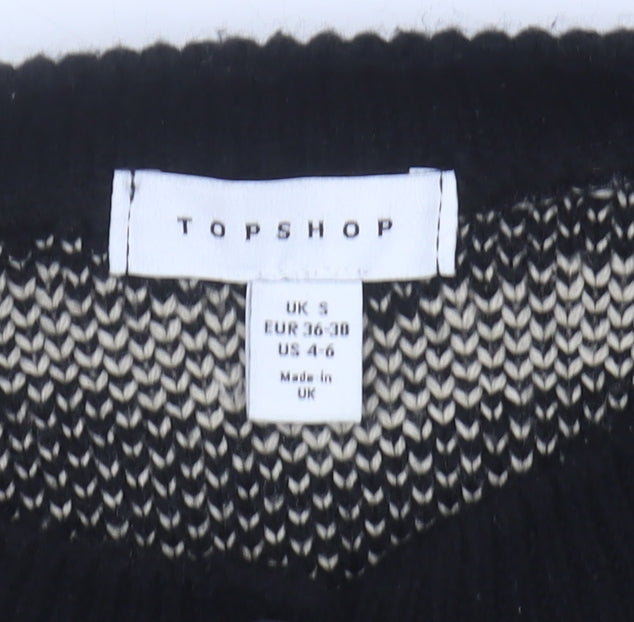 Topshop Women's Black Animal Print Cardigan S