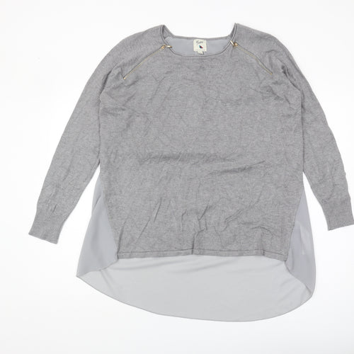 Yumi Women's Grey Long Sleeve Knit Jumper M