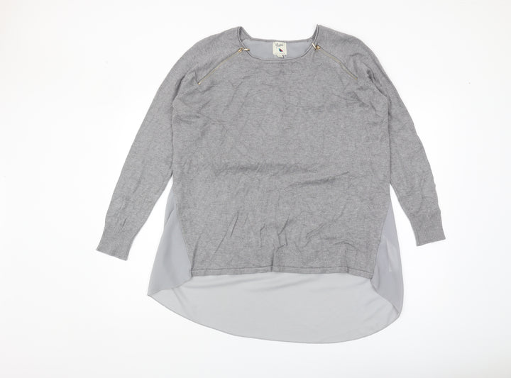 Yumi Women's Grey Long Sleeve Knit Jumper M