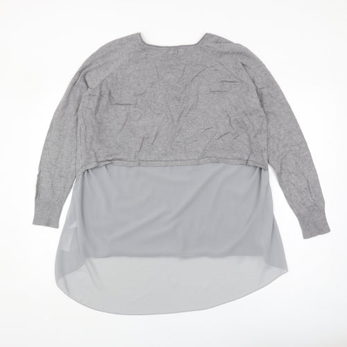 Yumi Women's Grey Long Sleeve Knit Jumper M