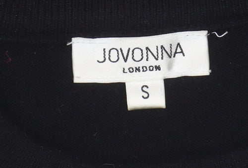 Jovonna Women's Black Knit Pullover - Bow Sleeveless S