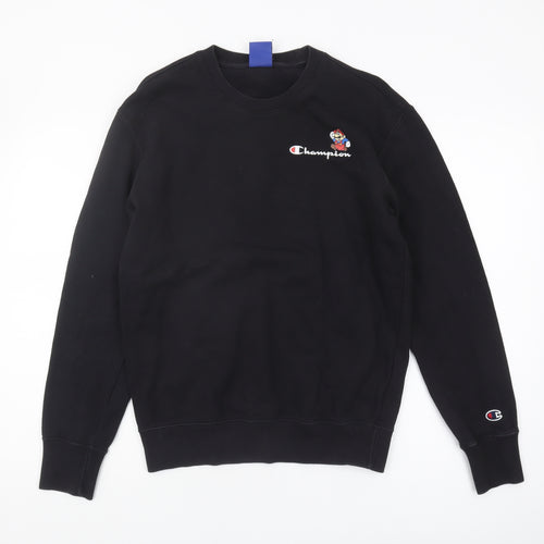 Champion Men's Black S Sweatshirt Pullover Embroidered Graphic