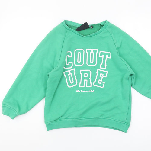 The Couture Club Boys Green Pullover Sweatshirt, 8-9 Years, Logo