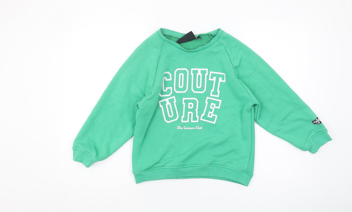 The Couture Club Boys Green Pullover Sweatshirt, 8-9 Years, Logo