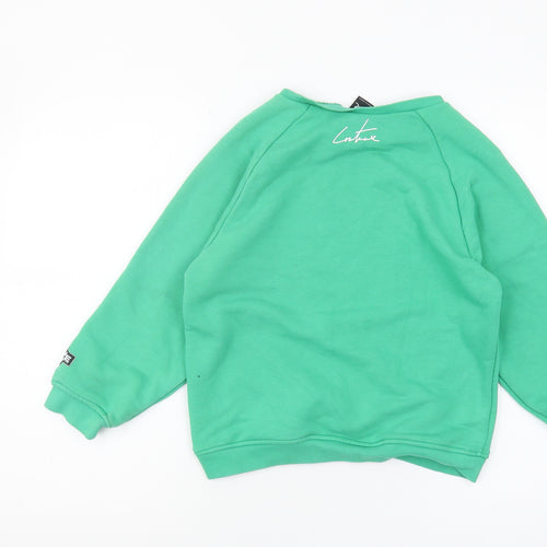 The Couture Club Boys Green Pullover Sweatshirt, 8-9 Years, Logo