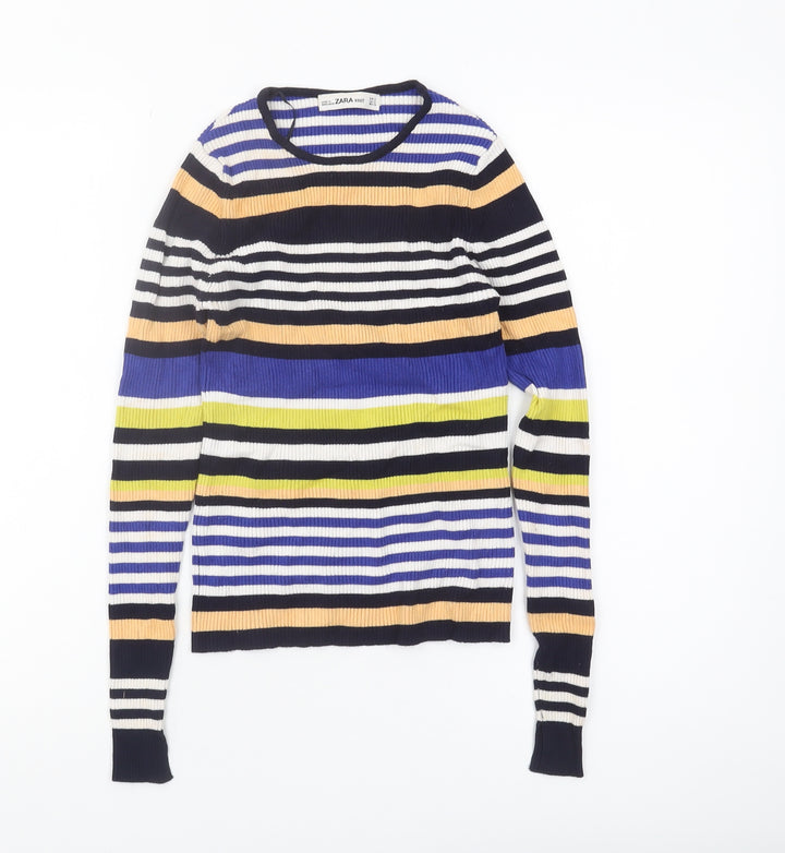 Zara Women's Multicoloured Striped Pullover Jumper, Size S