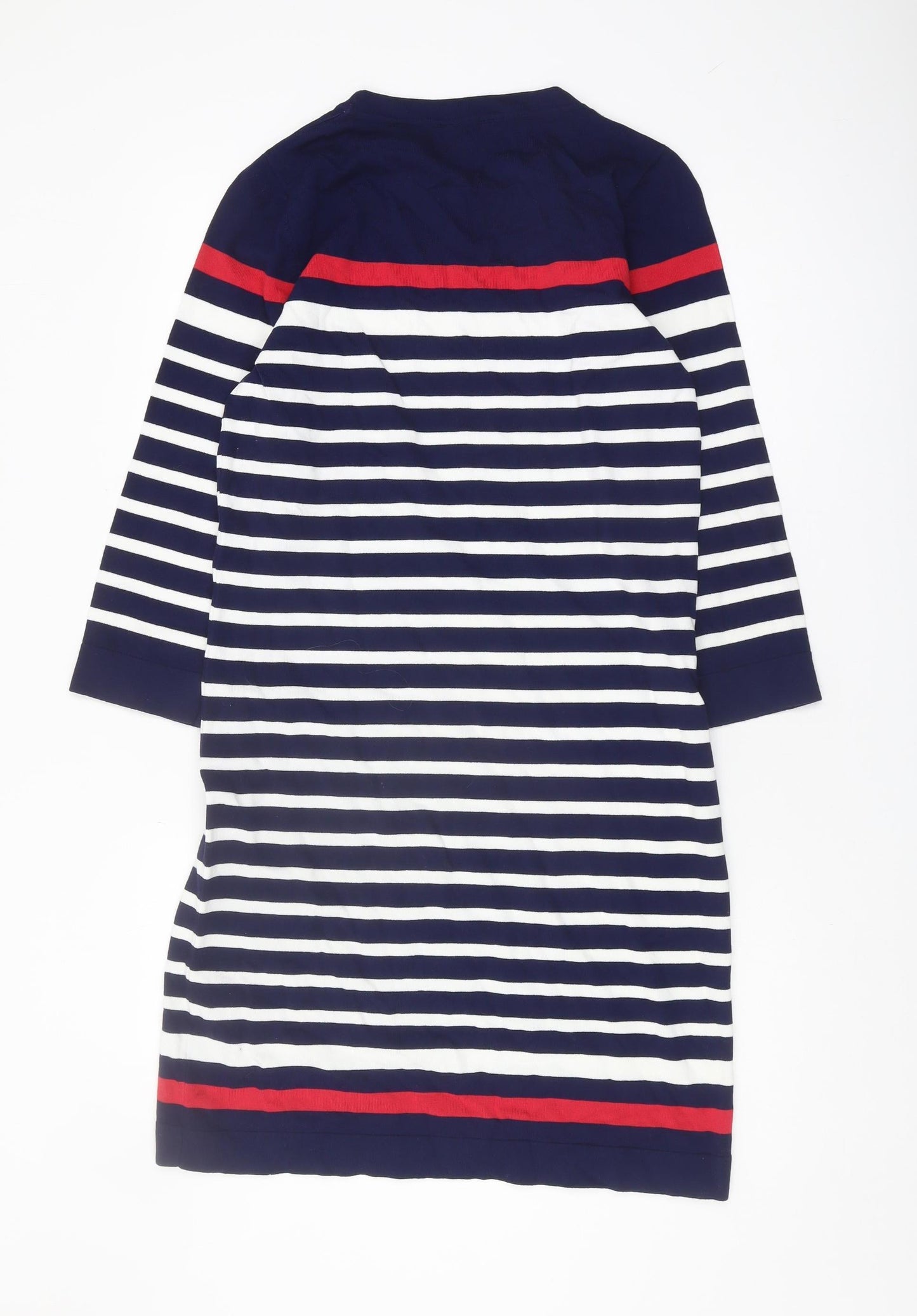 M&Co Women's Blue Striped Shift Dress Size 12