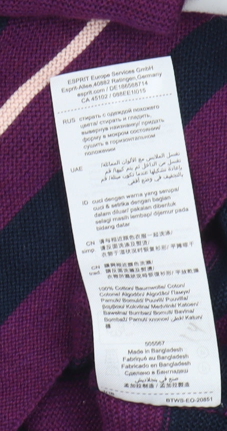 Esprit Women's Multicoloured Striped Pullover Jumper - M