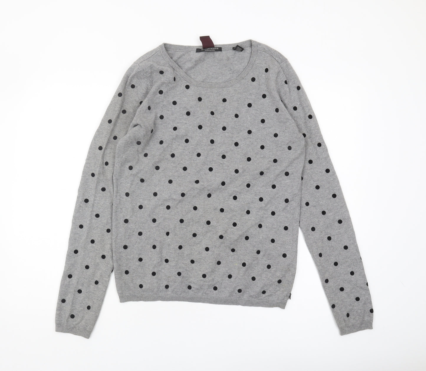 Maison Scotch Women's Grey Polka Dot Jumper, Size 14