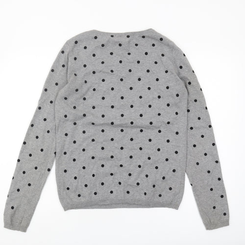 Maison Scotch Women's Grey Polka Dot Jumper, Size 14