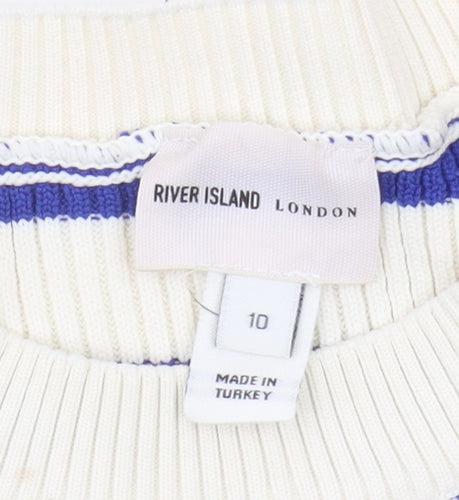 River Island Women's Striped Pullover Jumper, Size 10