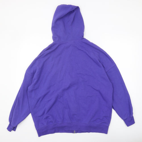 H&M Unisex Purple Hoodie, Size 12, Logo, Casual Zip