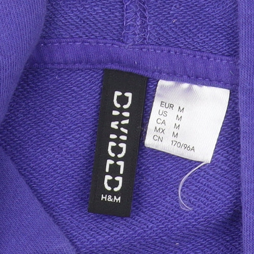 H&M Unisex Purple Hoodie, Size 12, Logo, Casual Zip