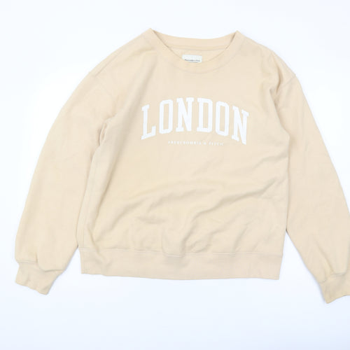Abercrombie & Fitch Women's Beige Pullover Sweatshirt, M